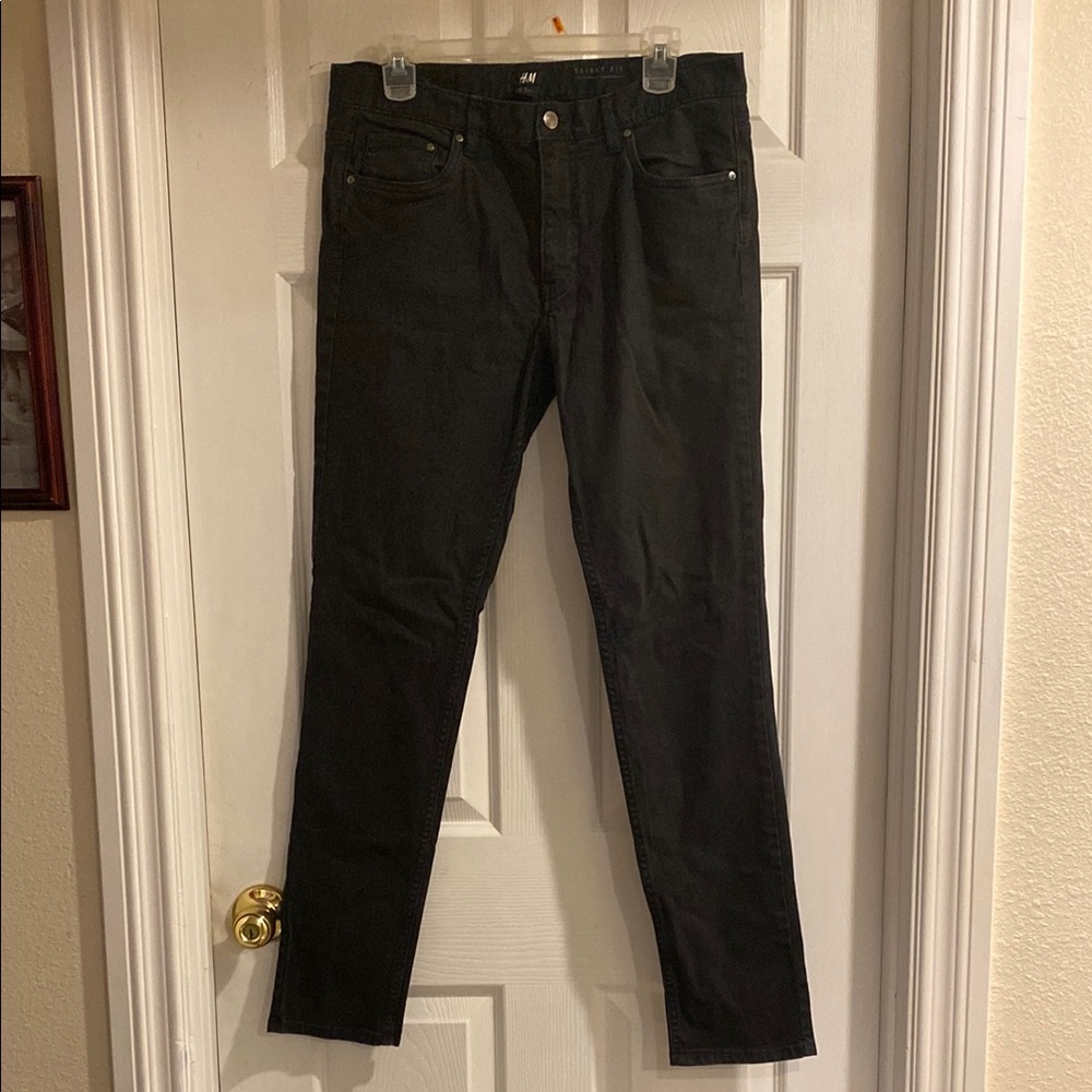 H&M Skinny Fit Black Denim Jeans 32